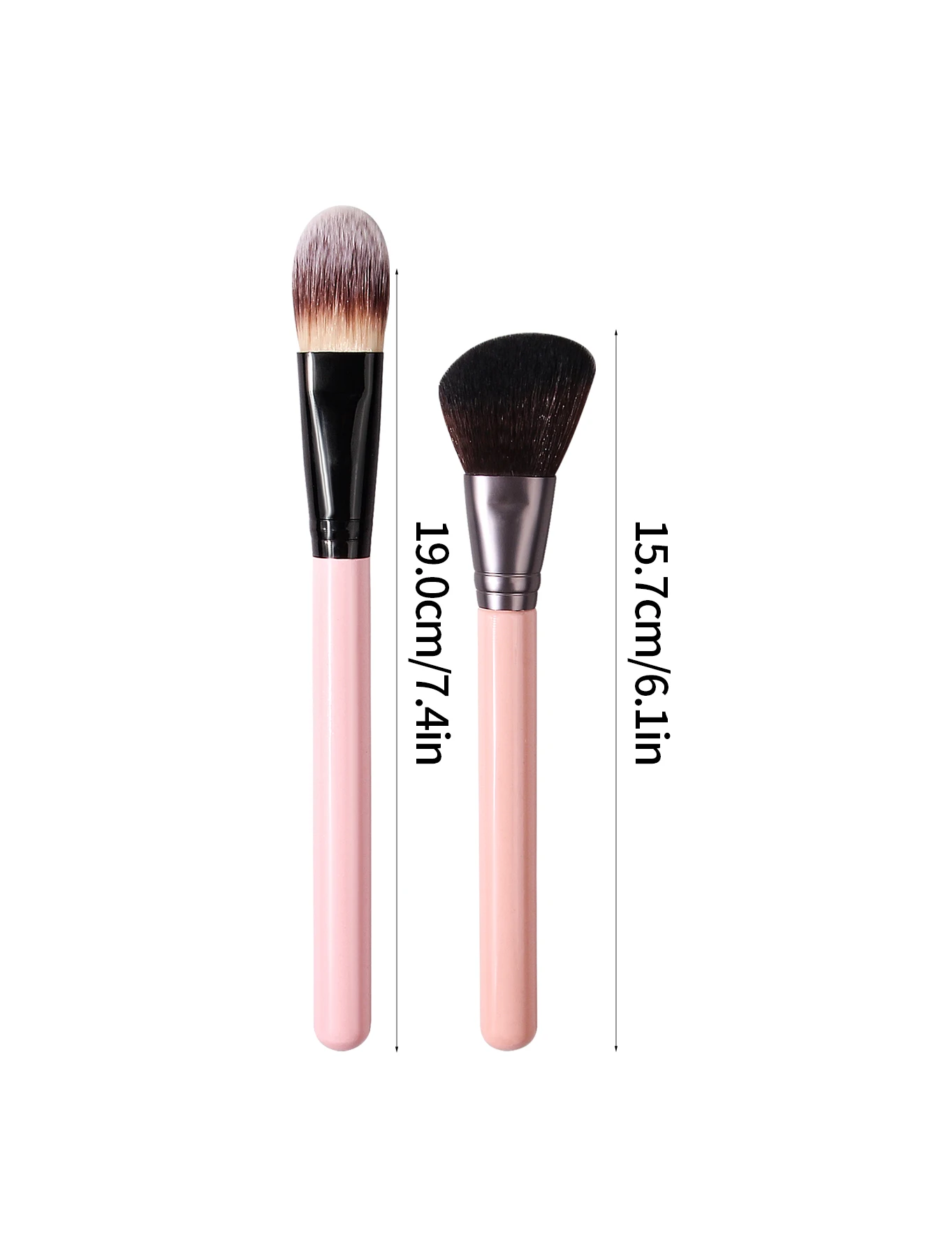 2PCS angled + tone-shaped makeup brush, loose brush, contouring brush, concealer brush, multi-functional beauty tool