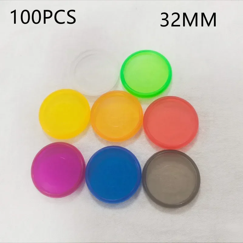 100PCS32MM หัวเข็มขัดแหวนเคลือบเงาโปร่งแสงสีเจลลี่วัสดุสิ้นเปลืองสำหรับผูกหลุมเห็ดแผ่นโน๊ตใบหลวมพลาสติก