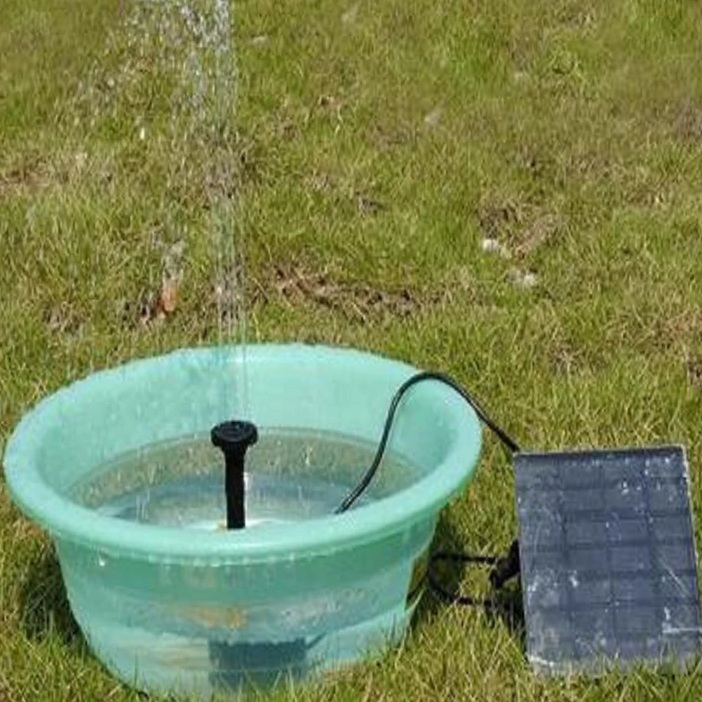 1.2W Solar Powered Fountain Water Pump with 6 Nozzles Solar Fountain Solar Panel Water Pump for Bird Bath Ponds Garden Fish Tank