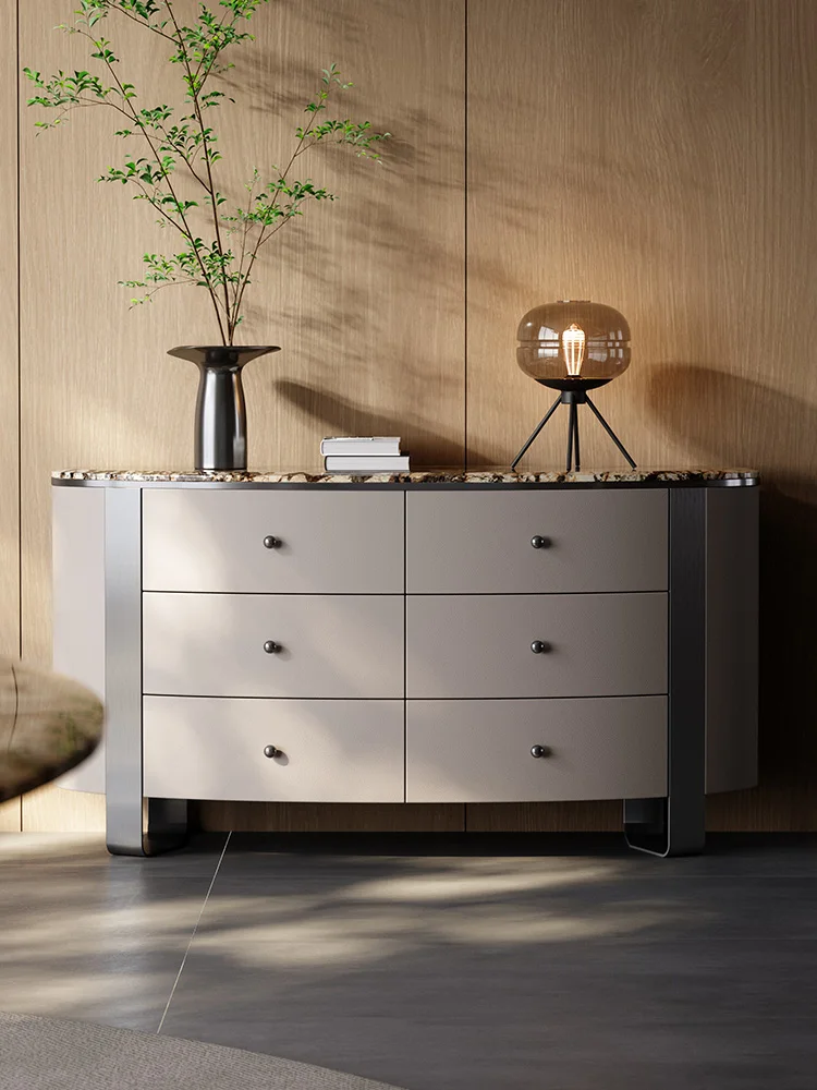 YY Light Luxury Chest of Drawers Integrated New Modern Wall Stainless Steel Locker