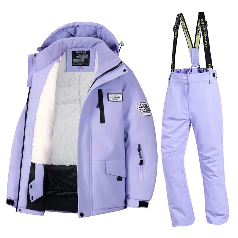 

Winter Children's Skiing Suit for Boys and Girls, Windproof and Waterproof Thick Coat for Warmth and Snow Playing Equipment