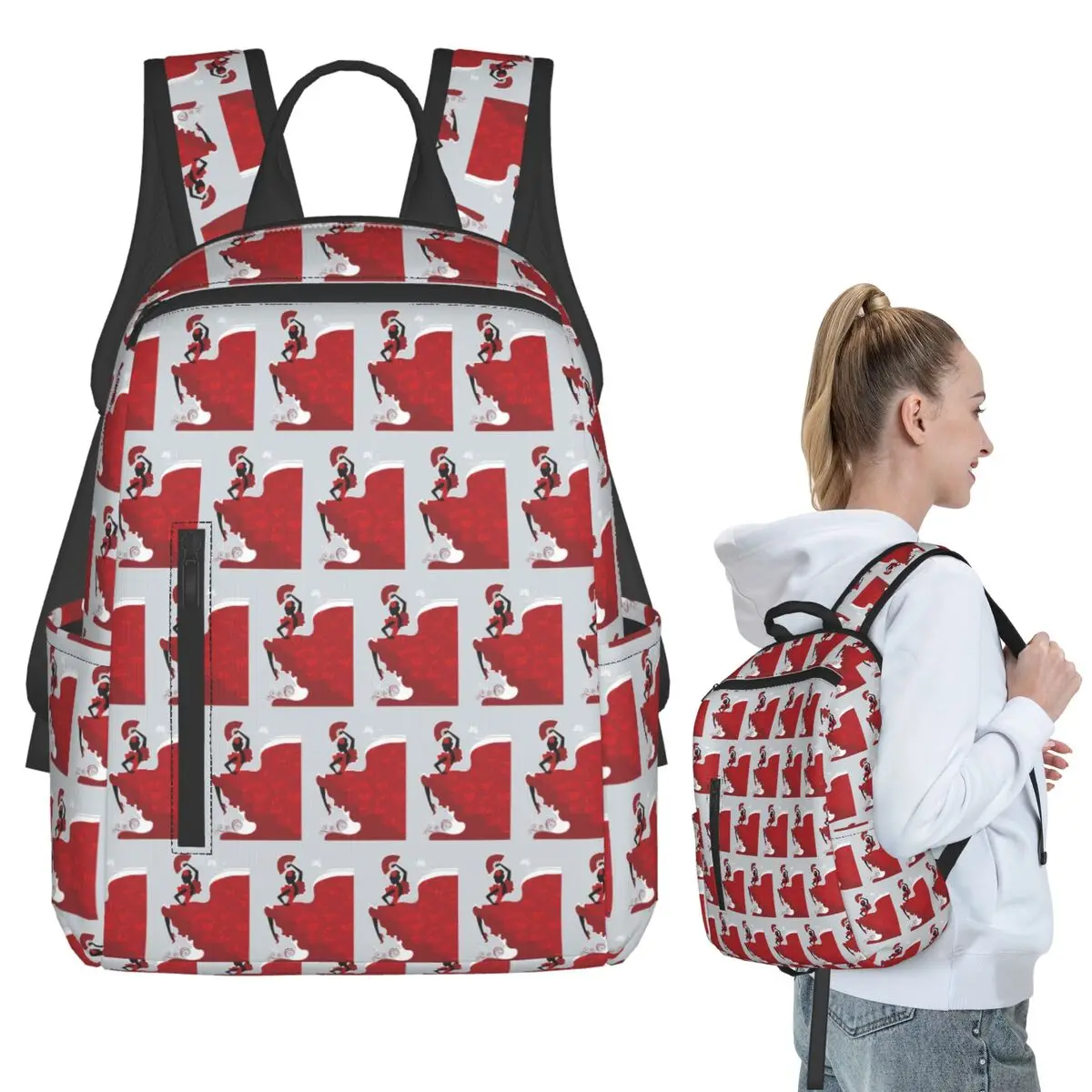 

Flamenco Backpack Student BookBag Children School Bag Laptop Shoulder Bags Men Women