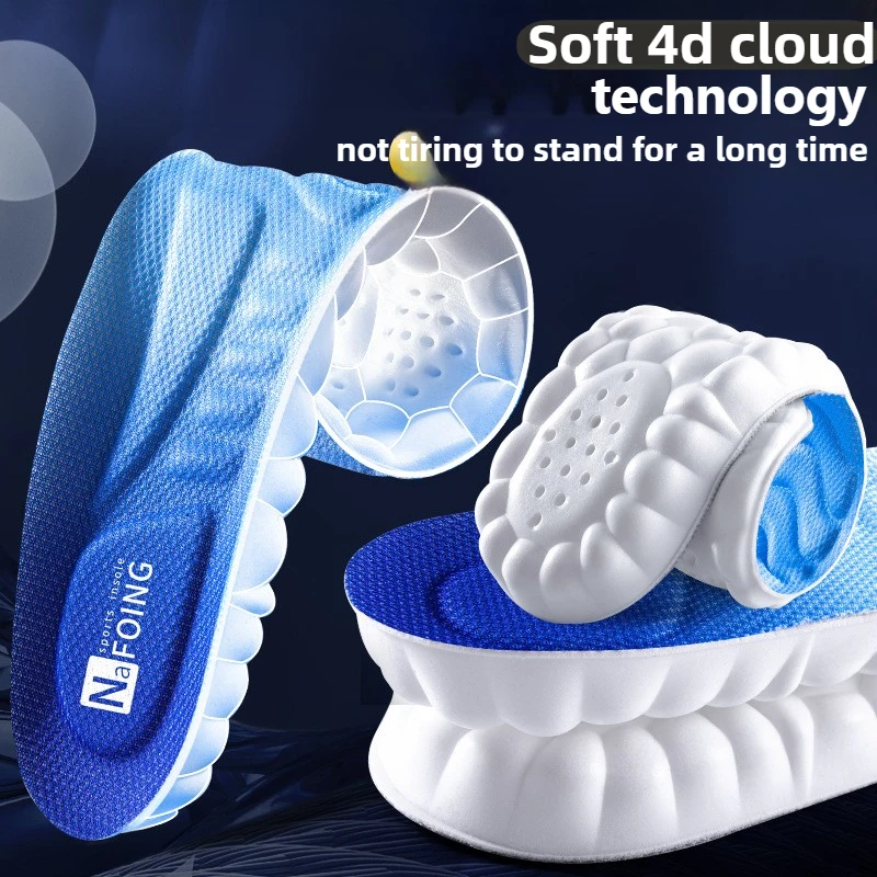 Plantillas deportivas de PU de alta elasticidad, resistentes a los golpes, antibacterianas, antiolor, transpirables, cómodas para cojín de zapatos, 1 par