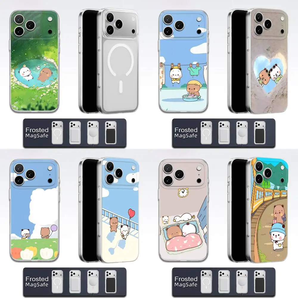 Cartoon Cute BuBu DuDu Phone Case For iPhone 17,16,15,14,13,12,11,Pro,Max,Plus,E,Air,Mini Magsafe Transparent