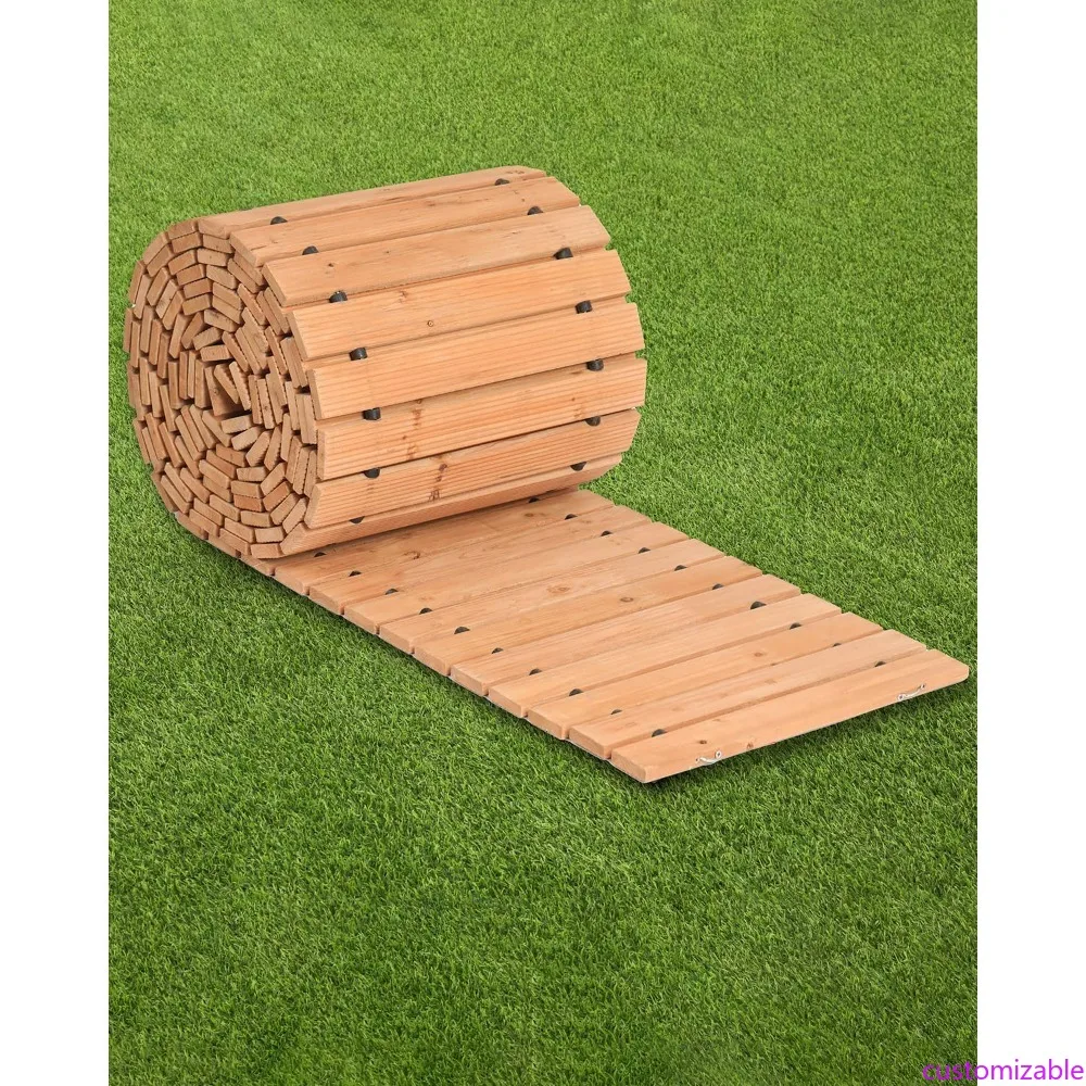 

Нескользящая уличная садовая дорожка из кедра шириной 24 фута x 17 дюймов с проволокой