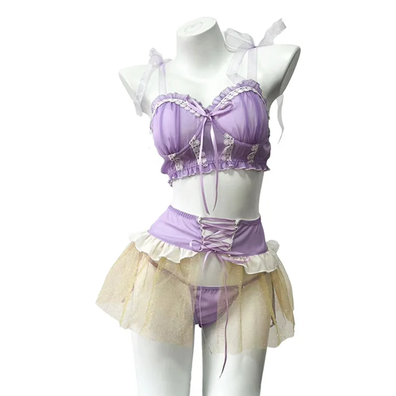New Fashion Women's Sexy See-through Cosplay Maid Uniform Adult Lady Roleplay Servant Lingerie Dress Stylish Cos Party Wear