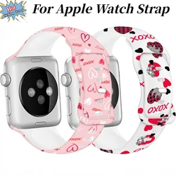 Valentine Day Silicone Strap For Apple Watch Strap Ultra 3 2 49mm 45mm 44mm 42mm 46mm Gift Bracelet iWatch 11 10 9 8 7 6 5 4 SE