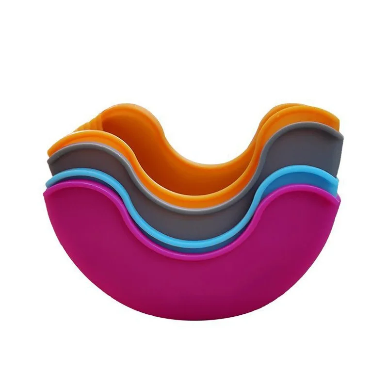 100 قطعة خالية من الاتصال برغر الغذاء مشبك ثابت قذيفة ساندويتش همبرغر حامل أرفف السيليكون للمنزل قابل للغسل جزء مريح