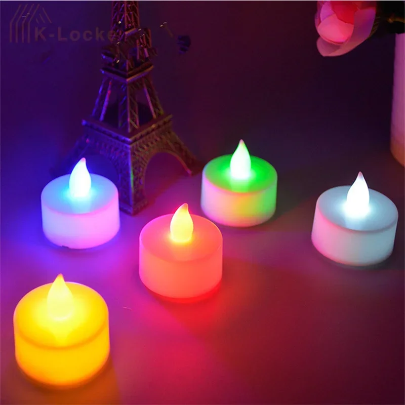 

10pcs LED Electronic Candles Light Battery Operated Flameless Flickering Tea Lights Table Candle Lamp Wedding Anniversary Decor