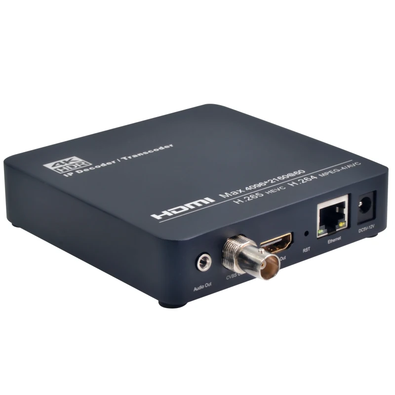 H.265 4K 60fps HDMI Decoder & IP Transcoder SRT/RTSP/RTMP(S)/HLS/HTTP/UDP/RTP Decoding