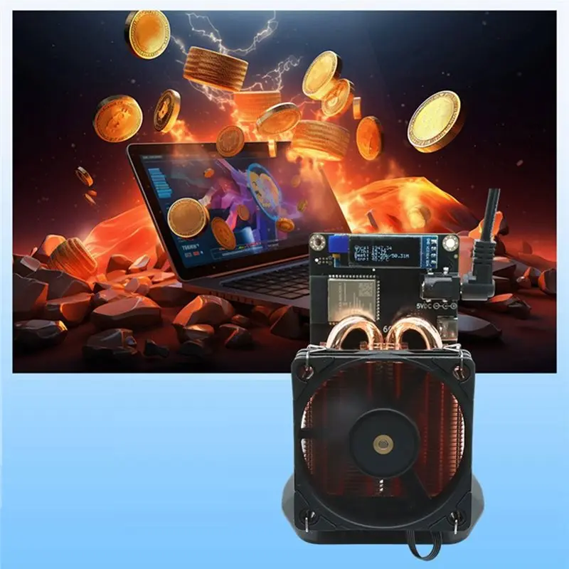 A69EFor Gamma 601 BTC Solo Miner 1.9TH/S BM1370 Asic Chip 30W Bitcoin Crypto Miner Powerful Silent Fan EU PLUG