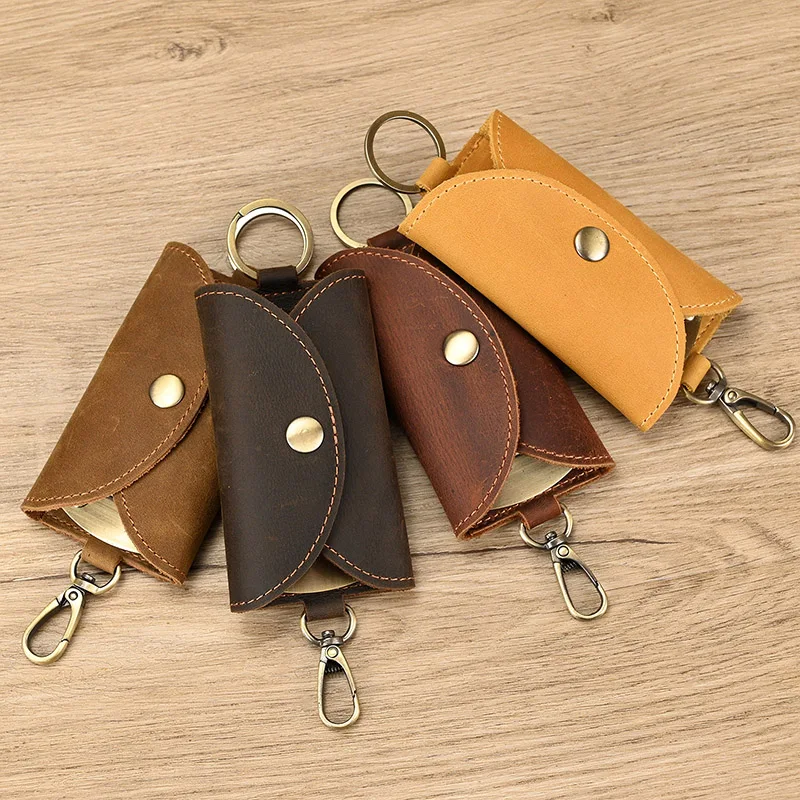 

Genuine Leather Keychain Men Women High Quality Buckle Multifunction Key Bag Housekeeper Holders Keys Organizer Case