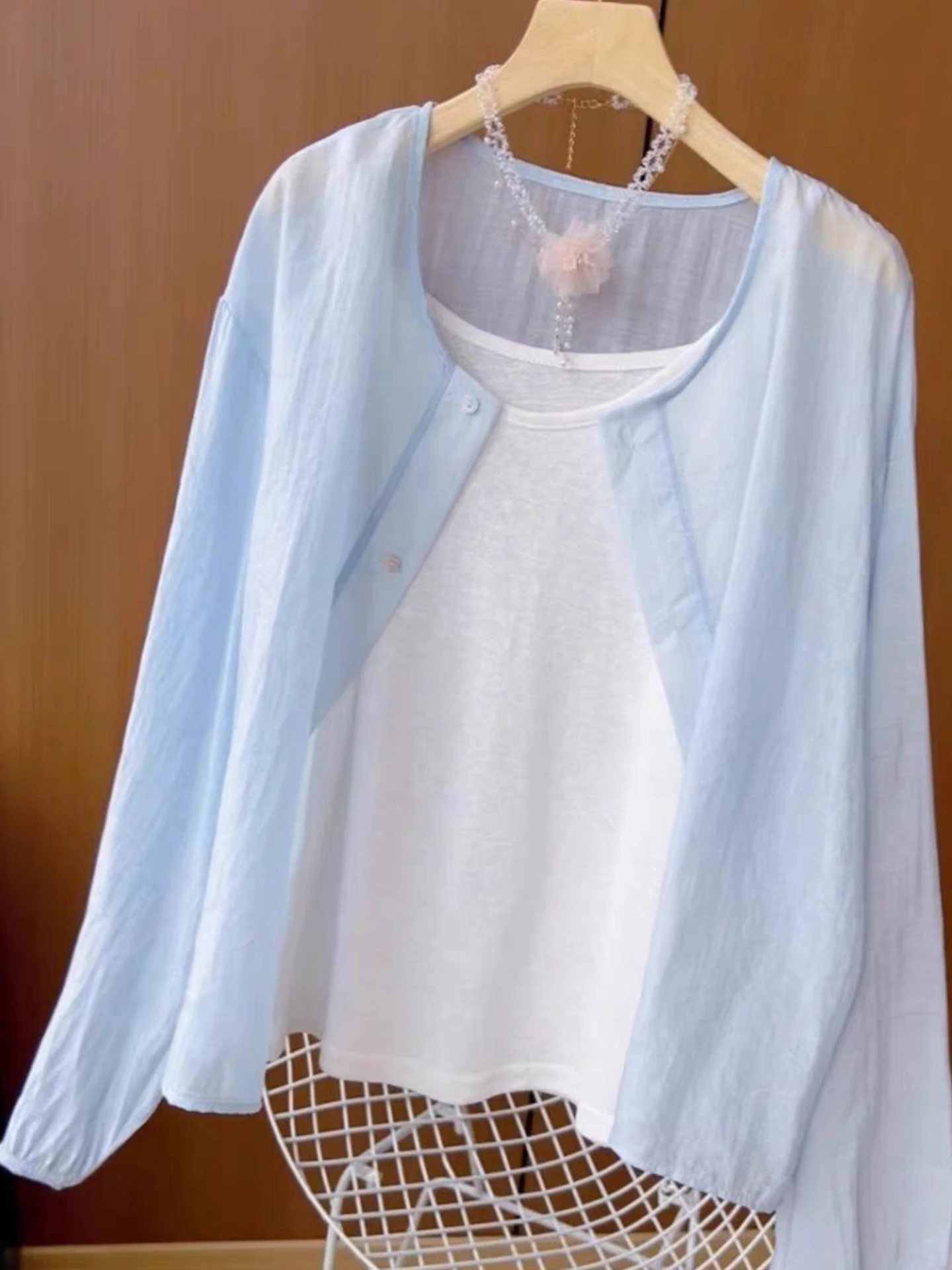 Leggero e traspirante lungo Sve Commute Jaet da donna in puro colore casual Sle Faionable irt versione coreana taglio dritto