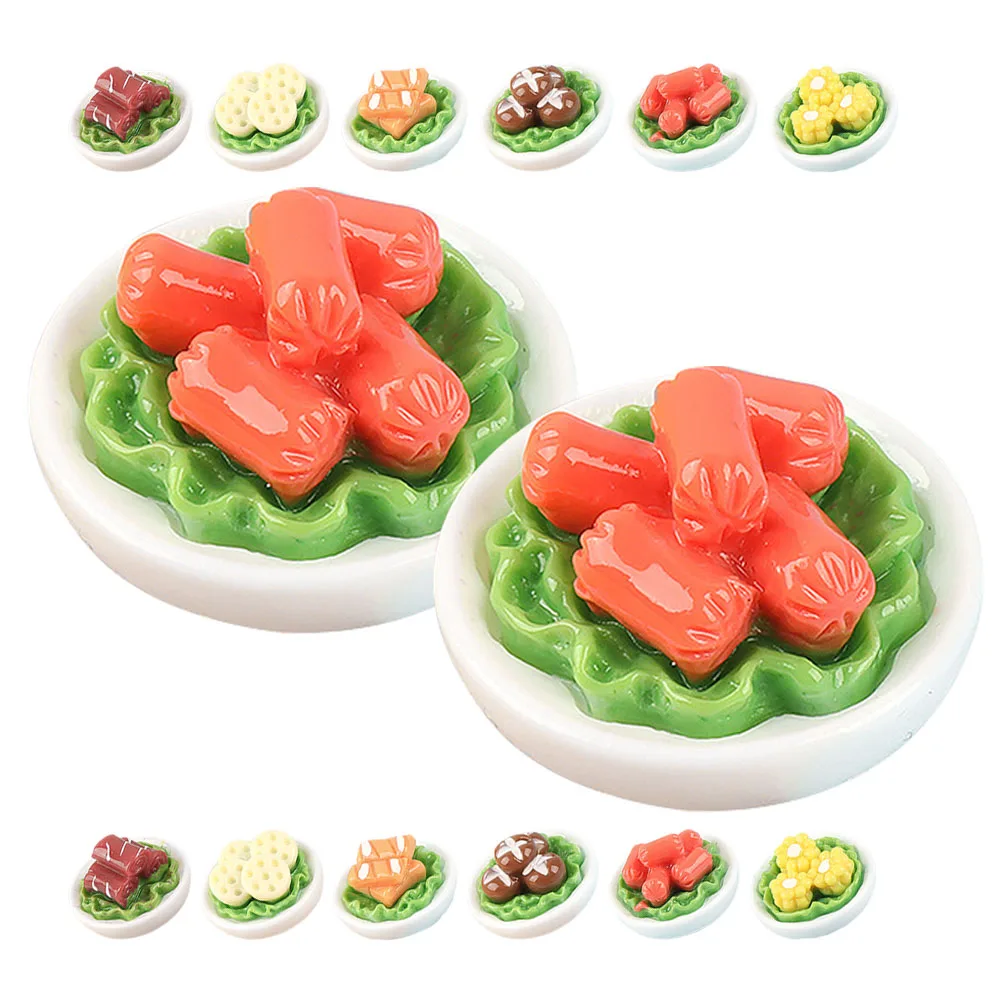 

15 Pcs Food Simulated Toys Mini Play House Model Tiny Vegetable Resin Fake Ornament Foods