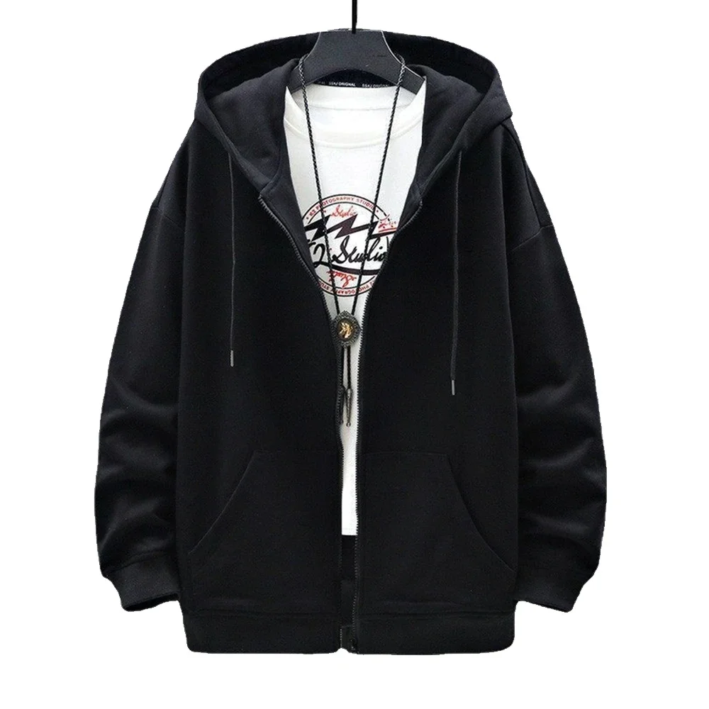 Frauen Solide Hoodies Mantel Harajuku Grundlegende Langarm Frühling Herbst Lose Zip Up Casual Übergroßen Sweatshirts Jacke mit Tasche – Detail 9