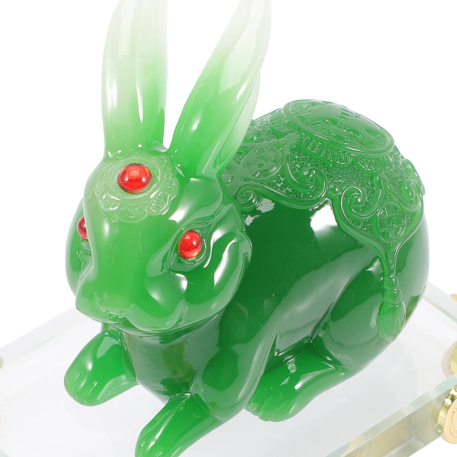 

Rabbit Figurine Jade Ornament Handmade Artware Decorations Tabletop Mini Bunny
