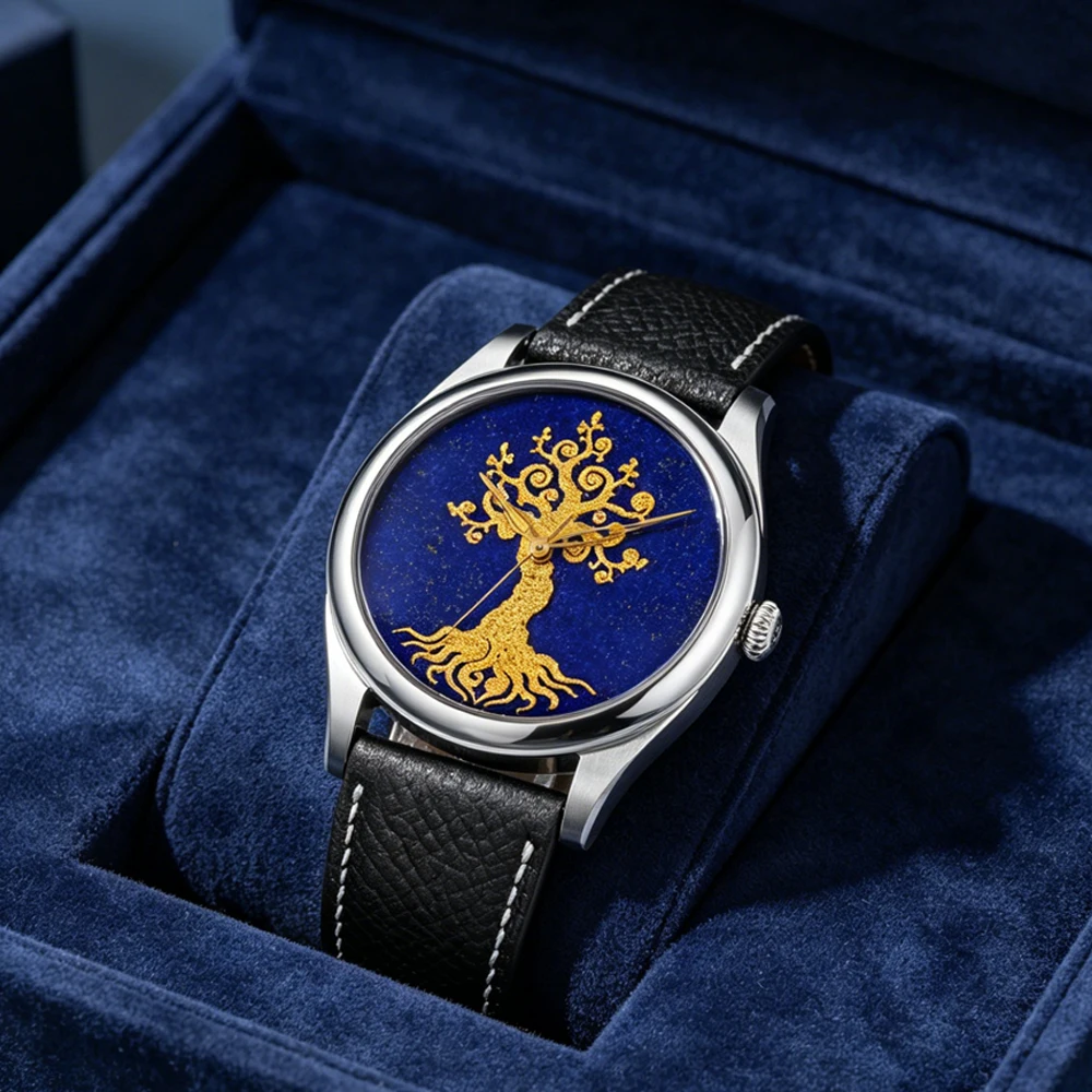 HUASUO 38mm Men Watch PT5000 SW200 Automatic Mechanical Watches Ancient Egyptian Mystery Series Elegant Original Design