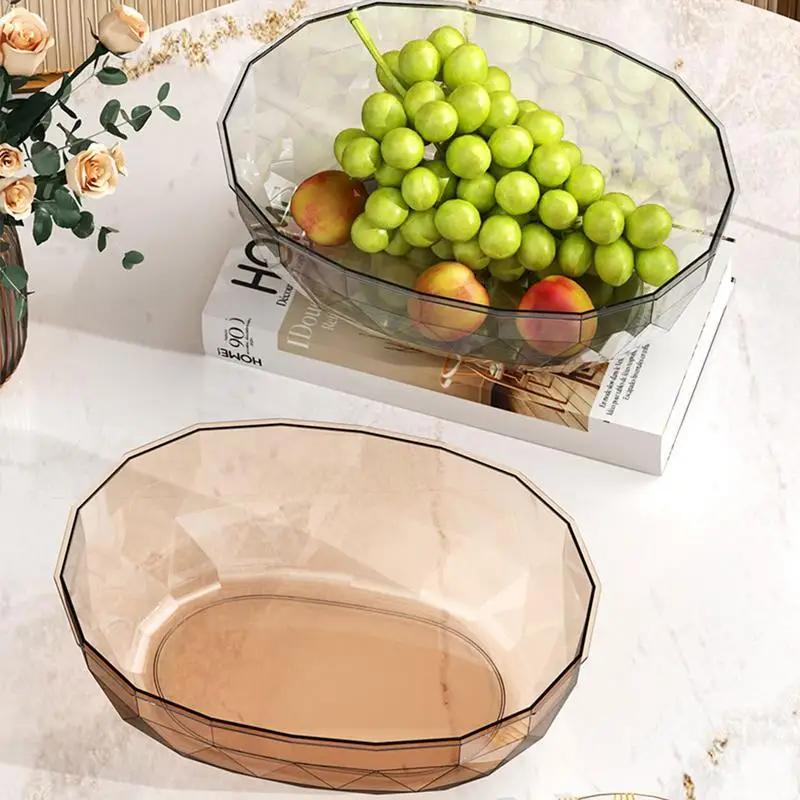 Fruit Bowl Transparent Dessert Bowl Fruit Plate Decorative Mixing Bowl Candy Nut Bowl Candy Dish for Kitchen Snacks Fruit Salad