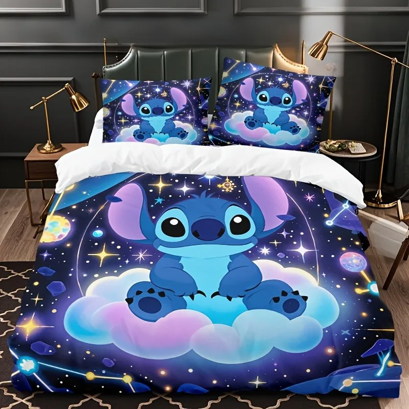 Stitch Duvet Cover Set Comforter Bedding 3d Children'S Bedding Set 3-Piece 1 Quilt Cover King Size