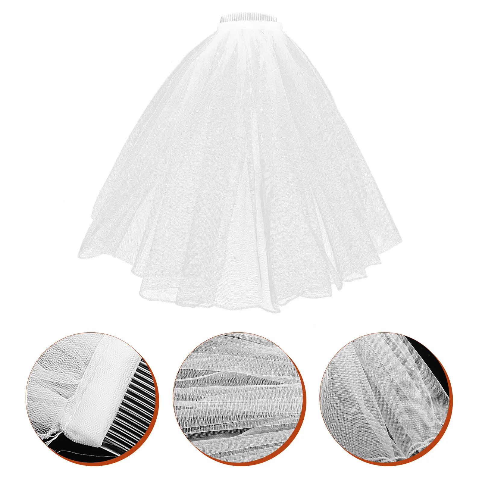 

Короткая свадебная фата: элегантный головной убор для невесты, премиум-фата из сетки для церемоний, фотосессий, путешествий, сувенир, подарок