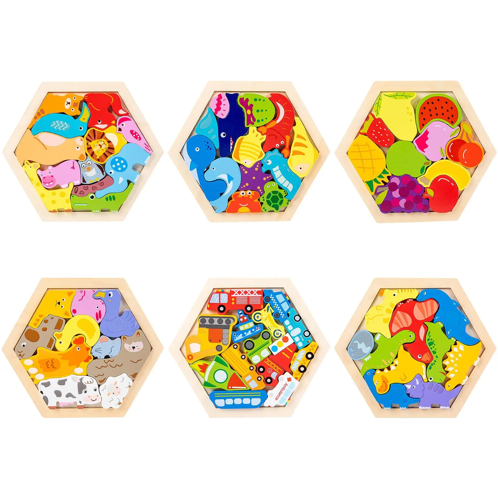 

3D Wooden Puzzle Games Educational Toy Sorting Stacking Blocks Logical Education Learning Toy for Toddlers Boys and Girls