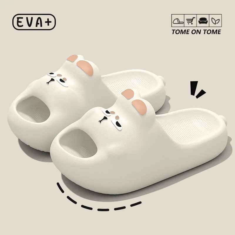 Soft EVA Home rabbit Slippers Men Women Cushioned Thick Bottom Non Skid Bathroom Slides Summer Indoor Outdoor beach House Shoes
