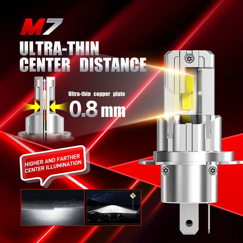 

2 шт. H7 светодиодные фары H4 H8 H9 H11 HB3 9005 HB4 9006 светодиодные автомобильные фары 5200LM 6500K противотуманные фары M7 32V