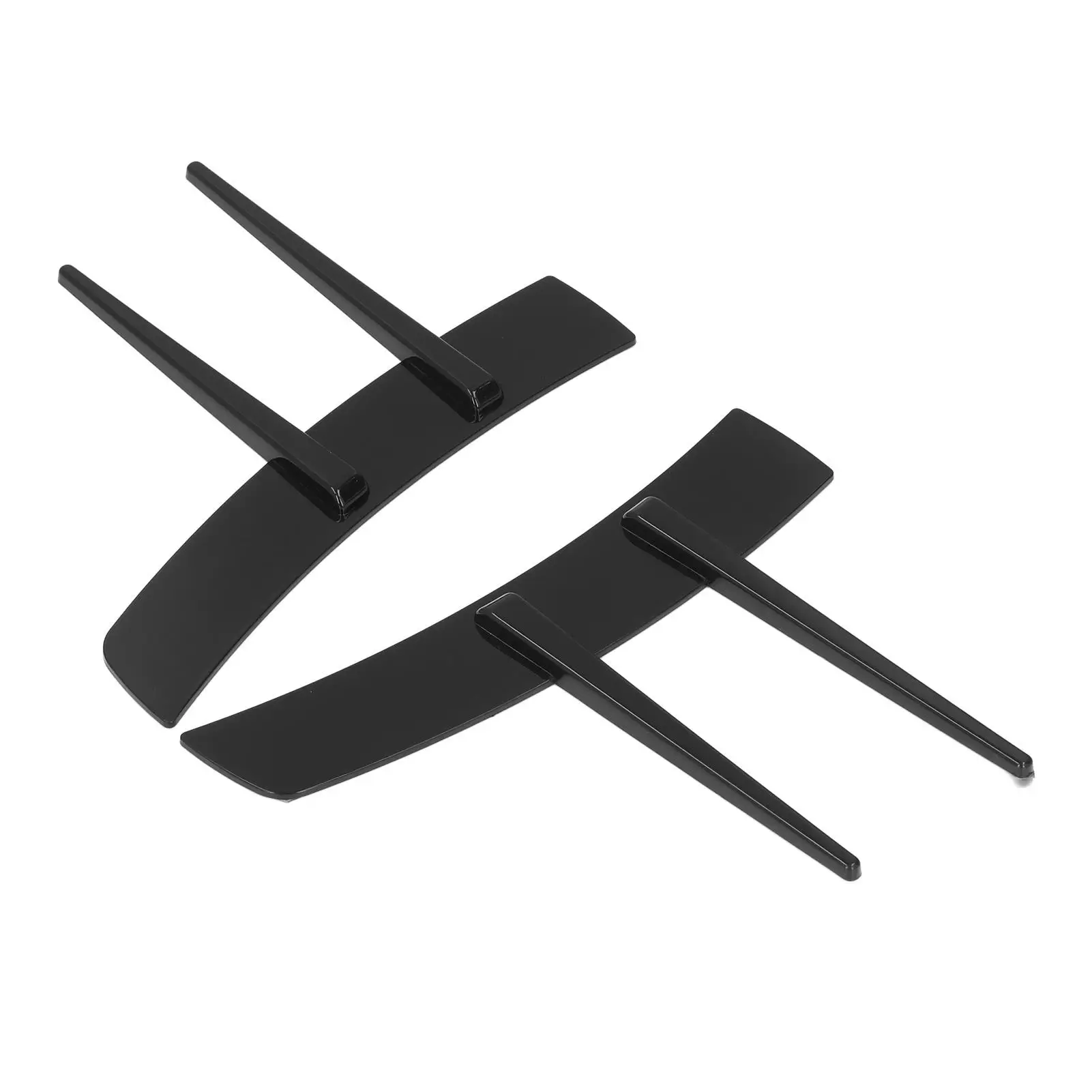 2 قطعة المصد الأمامي الأسود اللامع الجانب سبويلر ABS الجسم سبويلر Canard لملحقات السيارة غطاء الحاجز