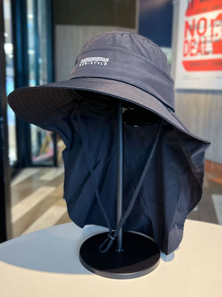 

Sun-Proof Bucket Hat Women's Big Brim Sun Hat Summer Shawl Neck Protection Fisherman Hat Outdoor Alpine Cap