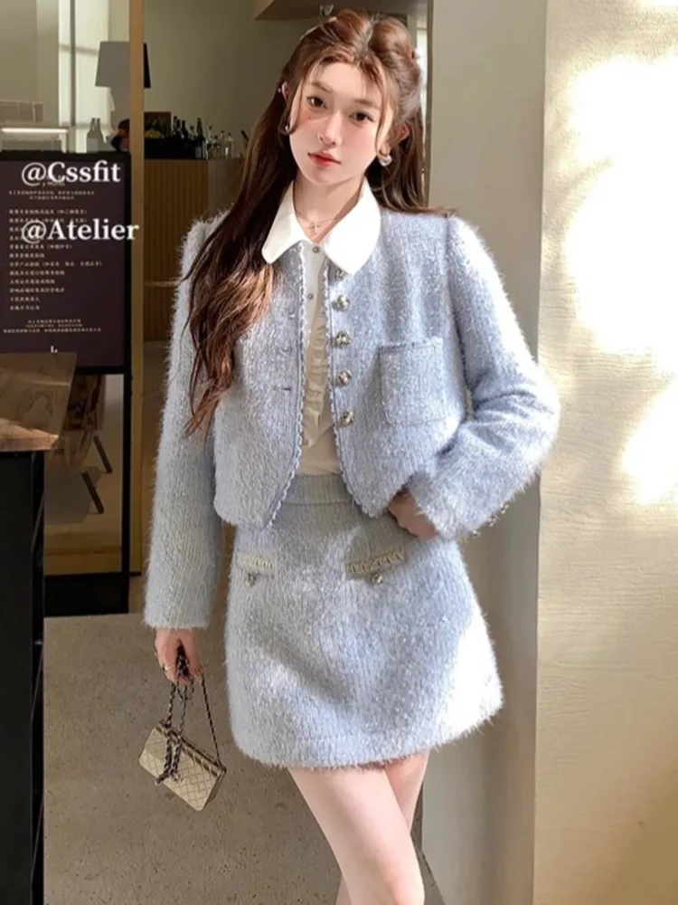 2024 Fall new in matching sets Two Piece Set For Women Jacket Coat Skirt 2 piece set women outfit conjuntos femininos elegantes