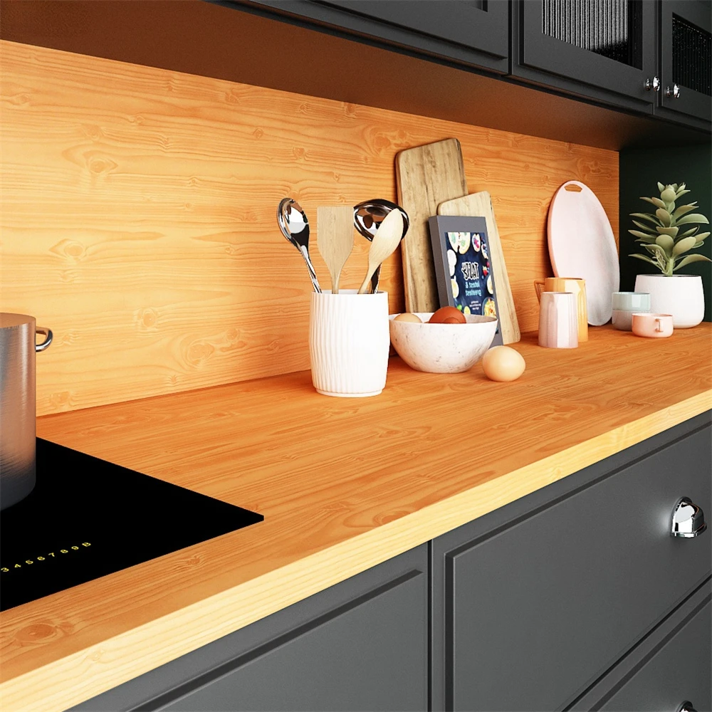 PVC-Tapeten mit Holzmaserung, selbstklebende Aufkleber, 2/3/5 m, wasserdicht, Heimdekorfolie für Tür, Kleiderschrank, Schrank, Tisch, Möbel – Detail 21