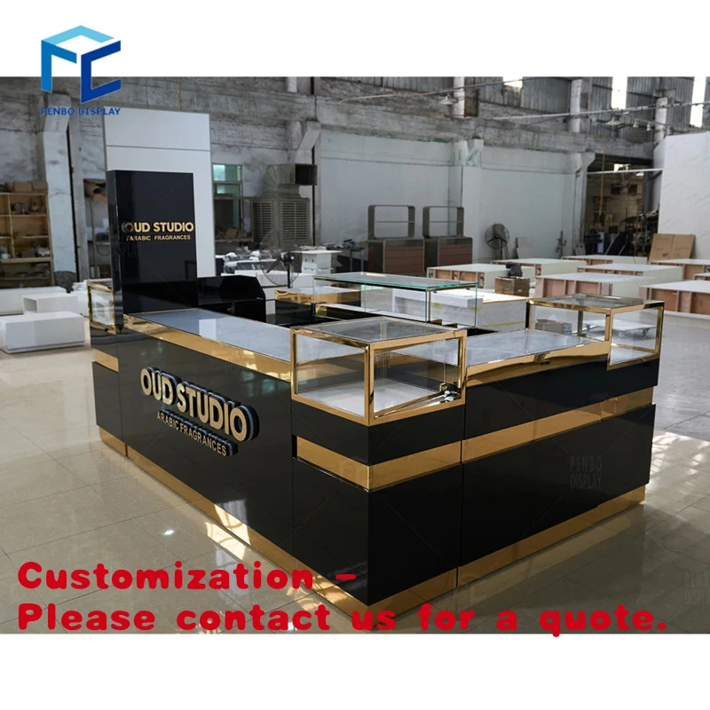 custom.High Quality Perfume Shop Interior Design Baroque Perfume Shop Decoration Products Perfume Fragrance Shop Counter Display