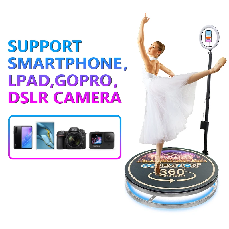 360 Photobooth Machine Slow Motion Rotating Portable Selfie Platform Spin 360 Degree Photo Booth with Rotating Stand