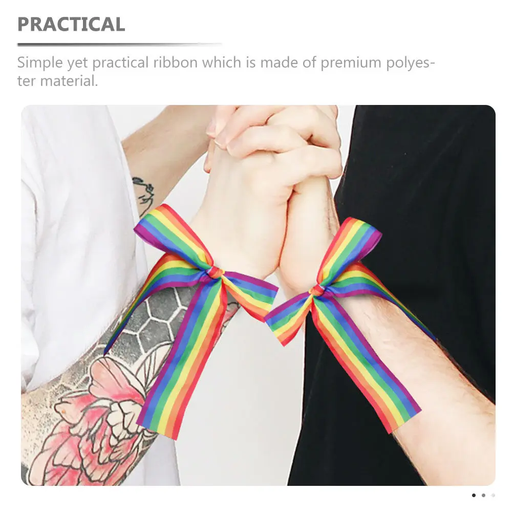 10Pcs Hair Ribbon Decorative Hair Bows Party Supplies Delicate Polyester Wrapping Ribbon Pride Gift Accessory