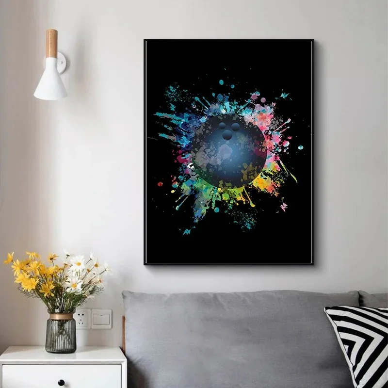 Volleyball Tennis Badminton Football Baseball Bowling Colorfull Sport Poster Canvas Painting Wall Art Picture Room Home Decor