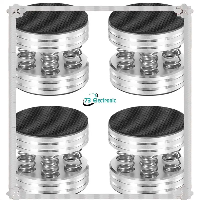 Pés de plaforma de isolamento de alumínio, entrega em 24 horas, 4 peças para amplificador de áudio, alto-falante, reprodutor de plataforma giratória, picos de choque de alta fidelidade, barragem de mola