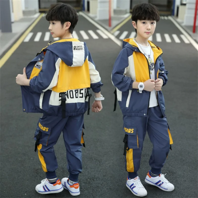 2024 New Boy Sweater Hoodies Children Tracksuit Spring Autumn Winter 2 Pieces Boy Teenager Clothes Set 6 7 8 9 10 11 12 Years