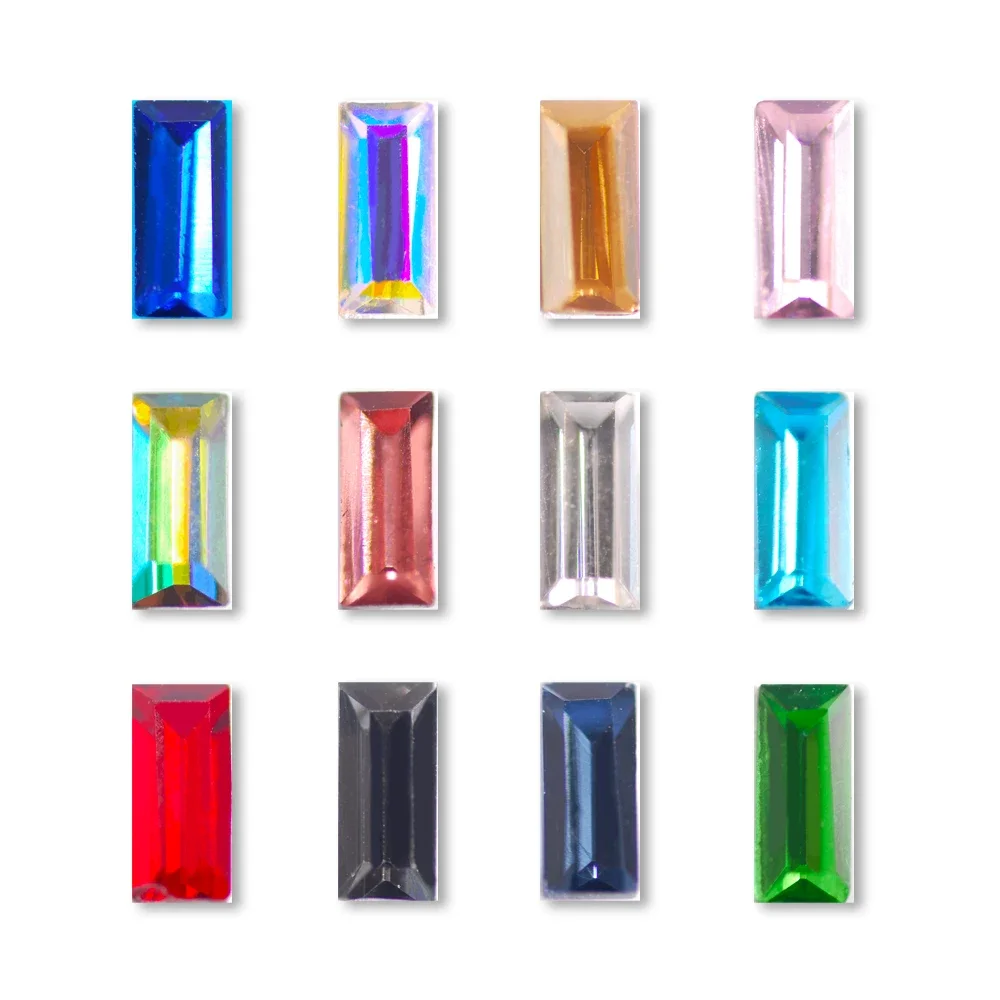 Top Quality All Sizes Rectangle Octagon Glass Rhinestones Pointback Diamantes Stones DIY Clothing Jewelry Shoes Bag Tools Gem