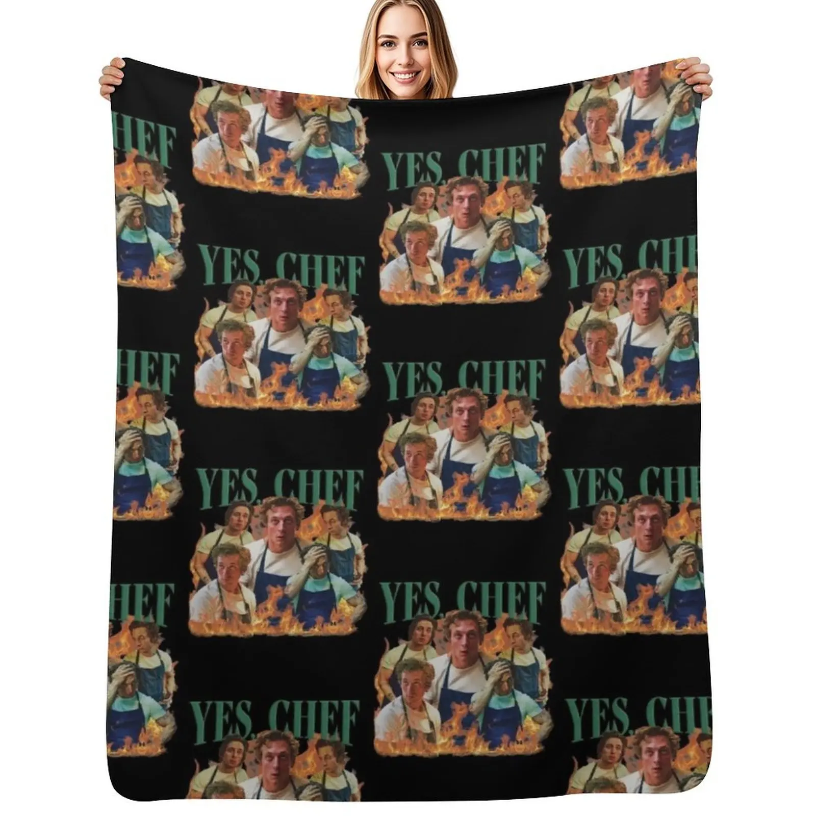 Yes Chef Jeremy Allen White The Bear Tv Show Throw Blanket Bed Designers warm winter for winter Vintage Beautifuls Blankets