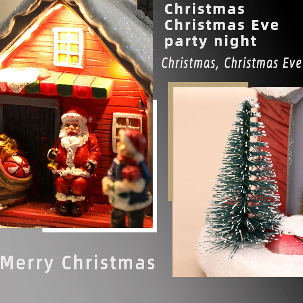 

Festive Lighted Resin House Ornament for Christmas Decor Tabletop Village Display Glowing Holiday Centerpiece Xmas Decoration