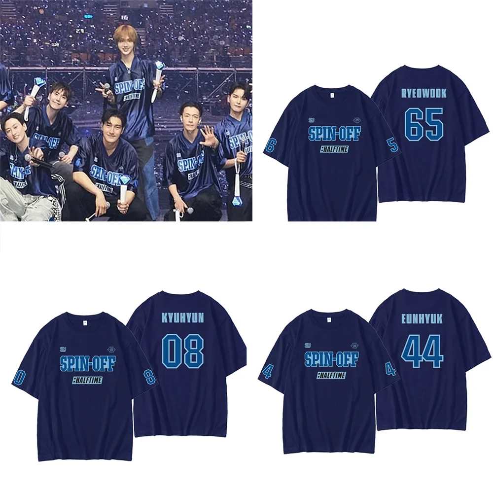 

KPOP SuperJunior Concert T-Shirt SpinOffHalftime Concert O-Neck Short Sleeve EUNHYUK LEETEUK DONGHAE Fan Support Clothes