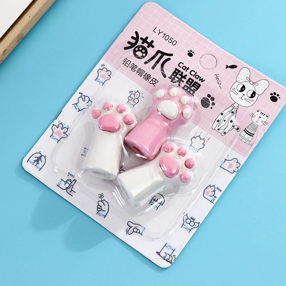 

12Pcs Cartoon Cat Paw Eraser Creative Rubber Erasers Student Stationery Pencil Erasing Fun Tools Cat Paw Eraser