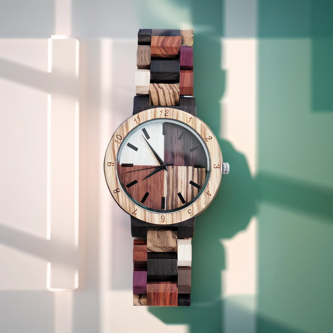 Men Colorful Wooden Watches Strap Hand Wood Watch Cloock Quartz Wrist Watch for Men Timepieces Chronograph reloj de madera