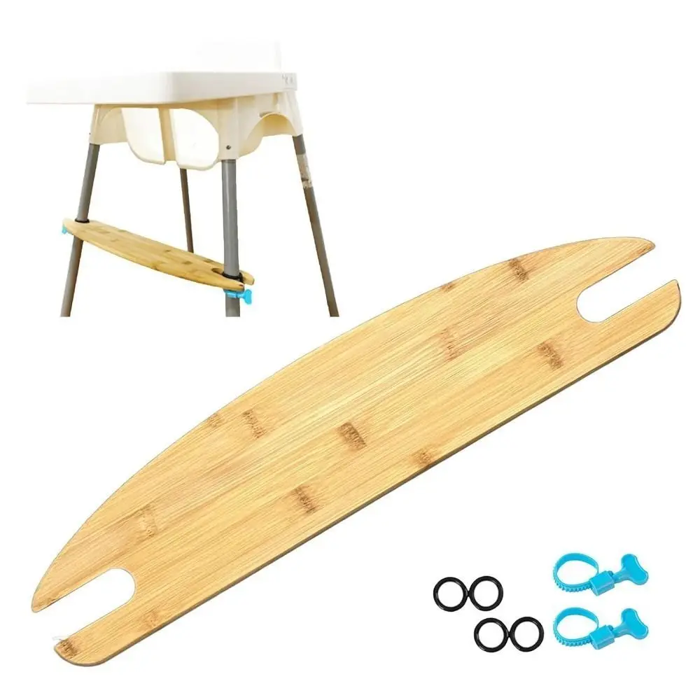 Natural Bamboo Wooden High Chair Footrest Universal Adjustable Toddler Chair Footrest 50cm Adjustable HighChair Foot Rest