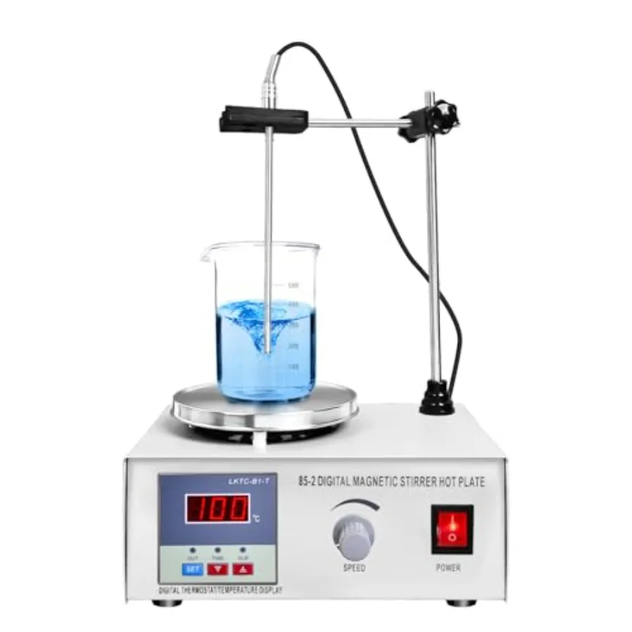 

Vevitts 85-2 Magnetic Stirrer Hot Plate with Stir Bar LED Digital Display 0-2600RPM Adjustable Lab Heating Mixer for Liquid Sti