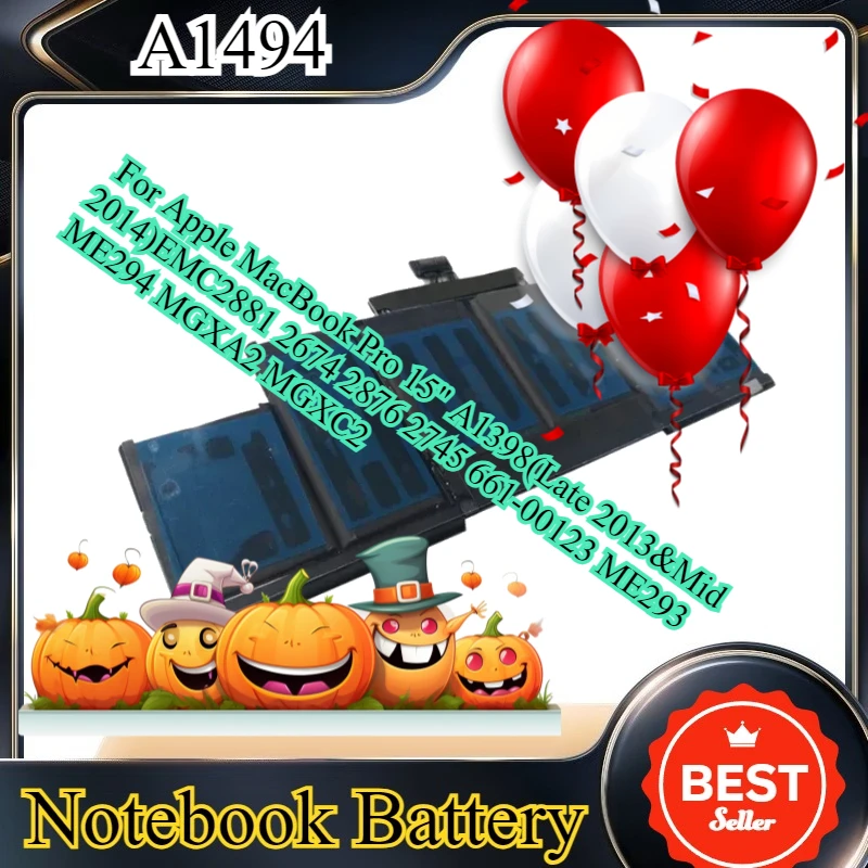 

Аккумулятор для ноутбука A1494 для Apple MacBook Pro 15" A1398 (конец 2013 г. и середина 2014 г.) EMC2881 2674 2876 2745 661-00123 ME293 ME294 MGXA2 MGXC2