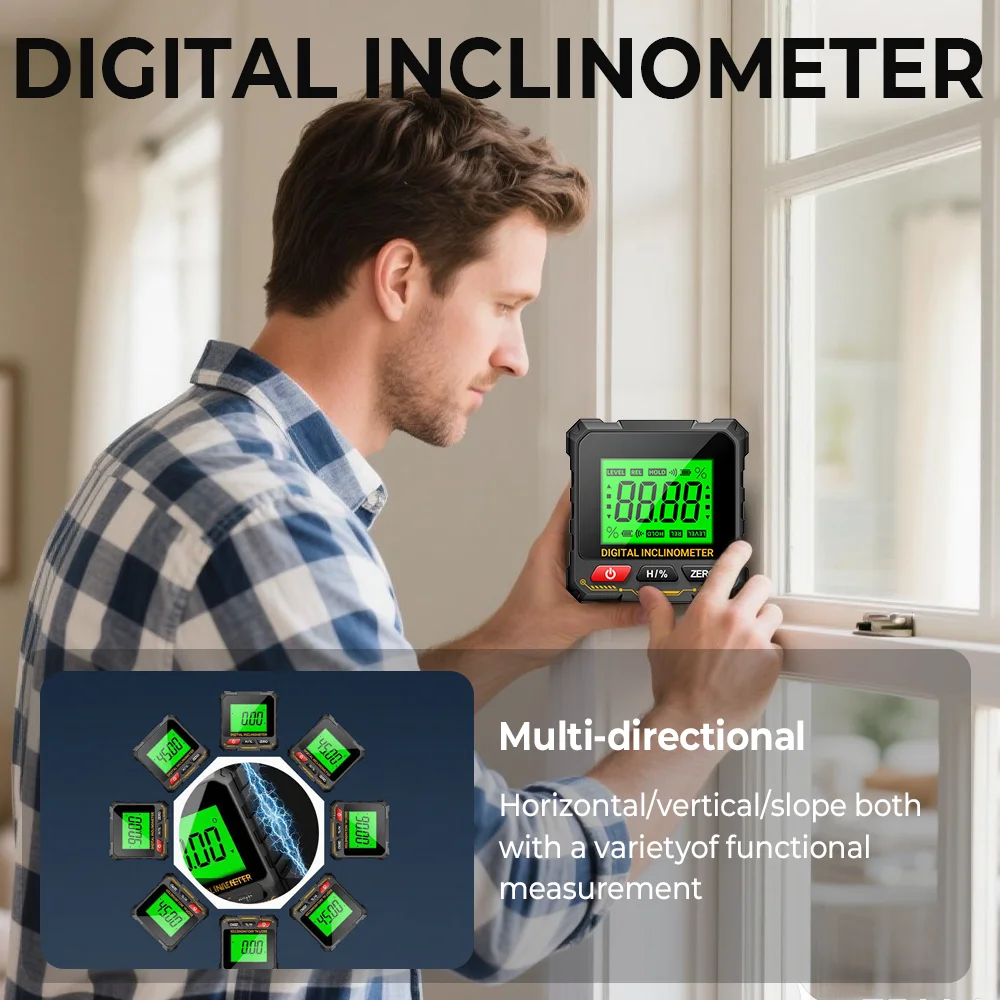 Digital Goniometer Electronic Level Box Electronic Angle Ruler Backlight Protractor Woodworking Inclinometer Tools