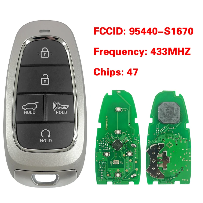 

CN020309 Aftermarket 5 Button Smart Key For 2023-2023 Hyundai Santa Fe PN: 95440-S1670 TQ8-FOB-4F27 Kyeless Entry