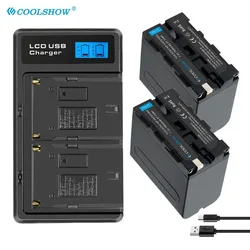 NP-F970 NP-F960 Battery Charger For Sony PLM-100 CCD-TRV35 MVC-FD91 MC1500C NP F970 F960 F750 Photographic Lamp Battery 7800mah