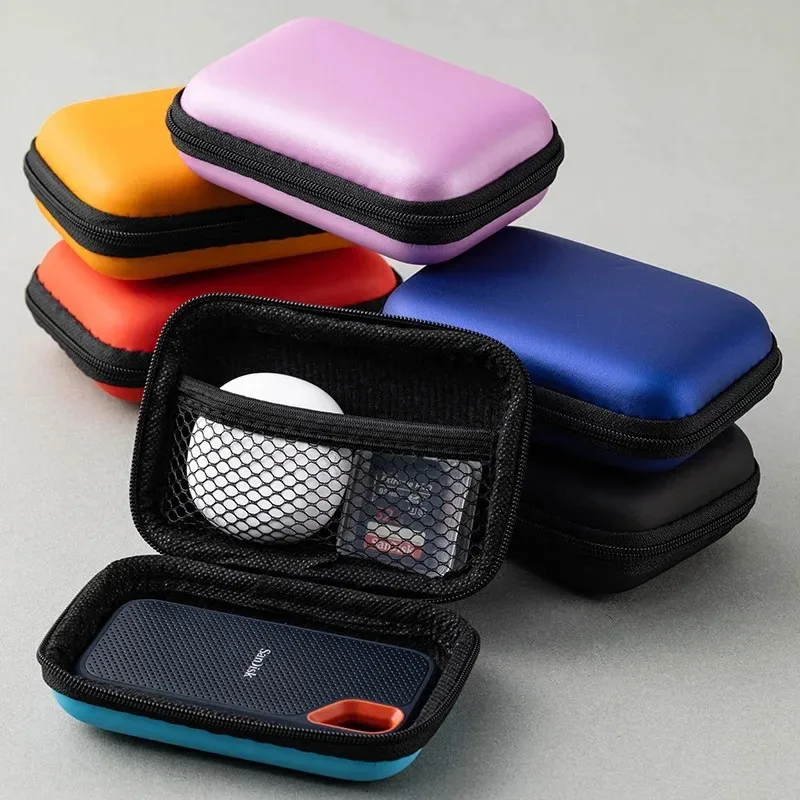 Universal Headphone Case Bluetooth Earphone Pouch Anti Compression Cable Organizer for Small Items Coin Purse